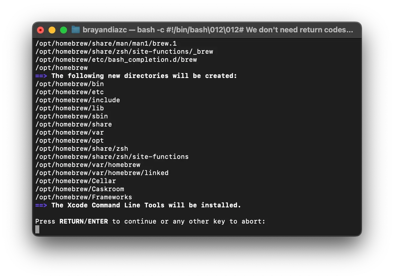 Instalación de Xcode Command Line Tools