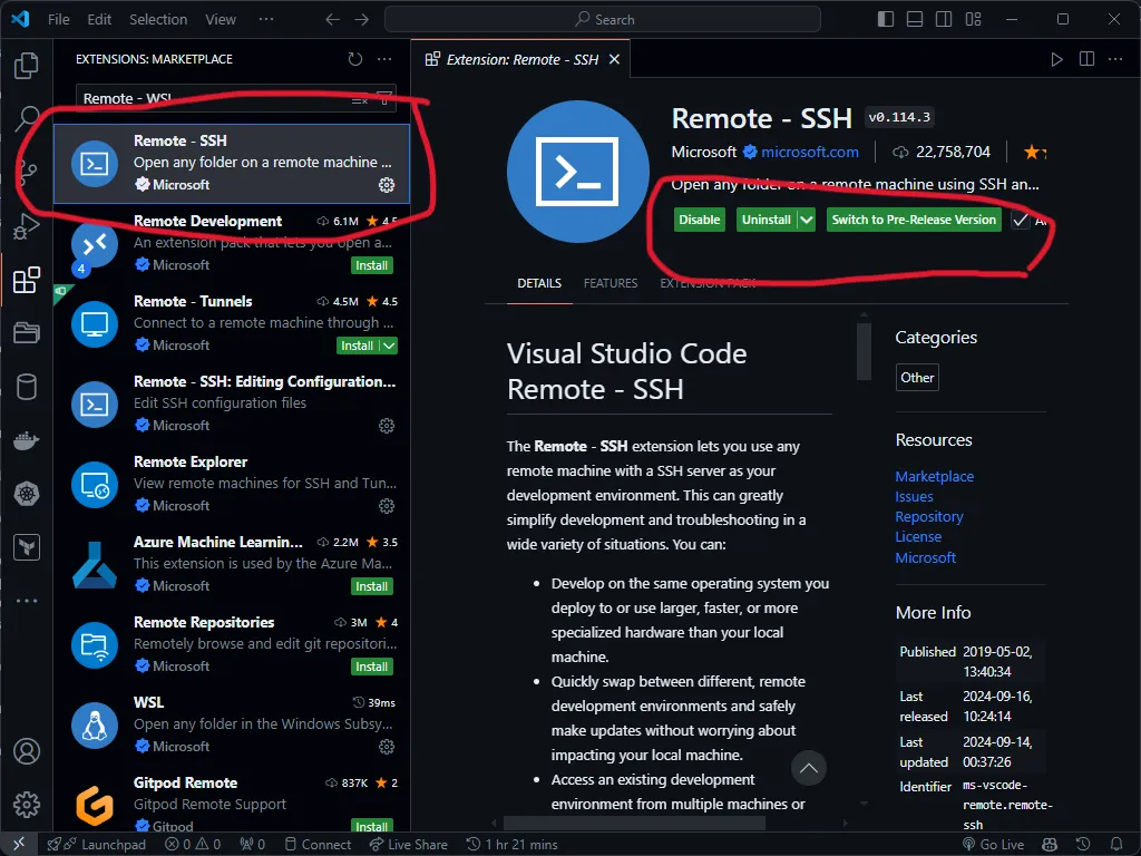 Instalar extensión WSL